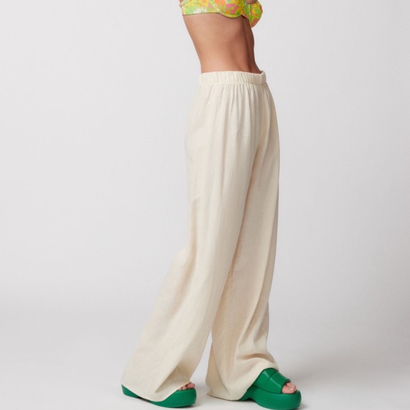 Urban Renewal Made In LA Eco Linen Wide Leg Pull-On Beach Pant - Picture 3 of 5